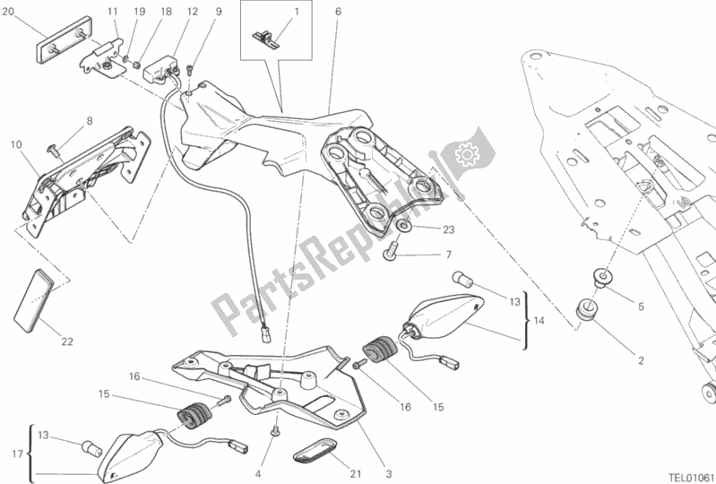 Alle onderdelen voor de Plaat Houder van de Ducati Supersport S USA 937 2018